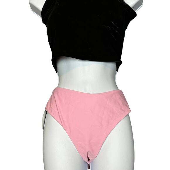 Tularosa Pastel Pink Cheeky Bikini Bottom XL High Cut Solid Revolve Kyndle NEW - Picture 5 of 8